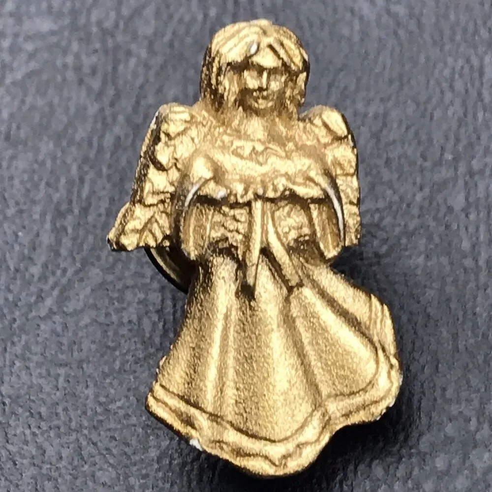 Angel Brooch Vintage Pin Gold Tone Small